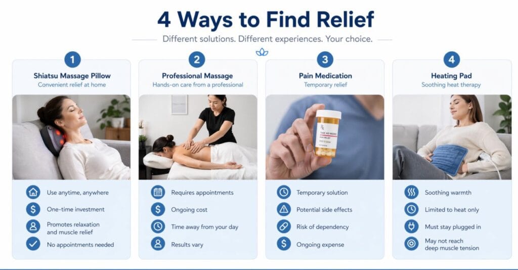 Woman experiencing neck pain before finding neck pain relief